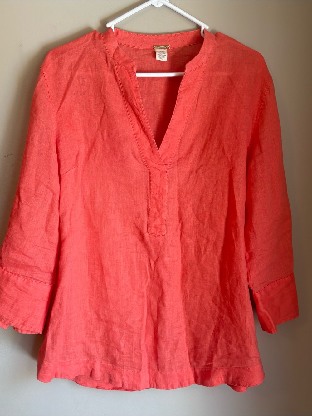 Magaschoni Coral Linen V-Neck Tunic